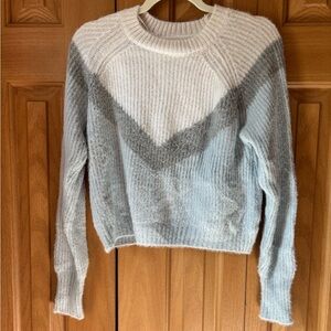 La Hearts Cream and Gray Chevron Sweater